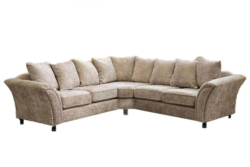 Harrison Chenille Fabric Corner Sofa Couch - 3, 2 Seaters With Matching Footstool