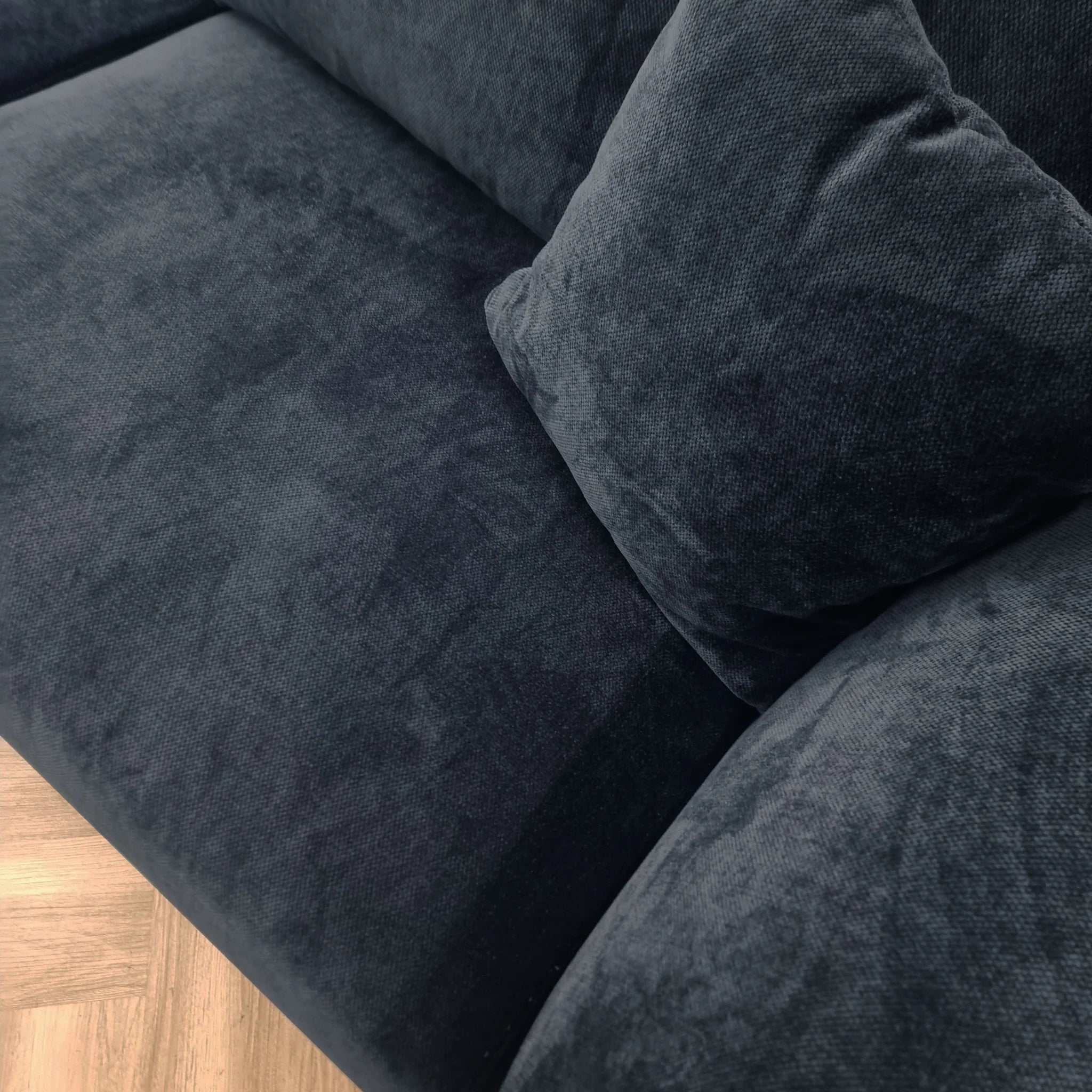 MNS Aluxo Lenox Sofa Range in Aegean Blue Velvet - 3 Seaters & 2 Seaters Sofa
