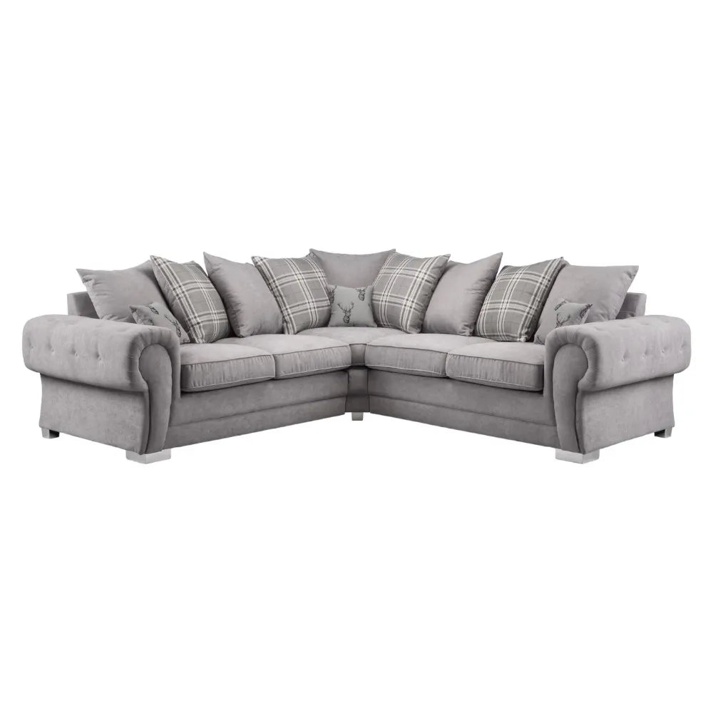 Kensington/Verona Fabric Corner Sofa With Scatterback Cushions