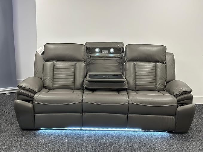 MNS Savilla Leather Electric Recliners Sofa With Cupholders – 3+2 Seater Sofa Set