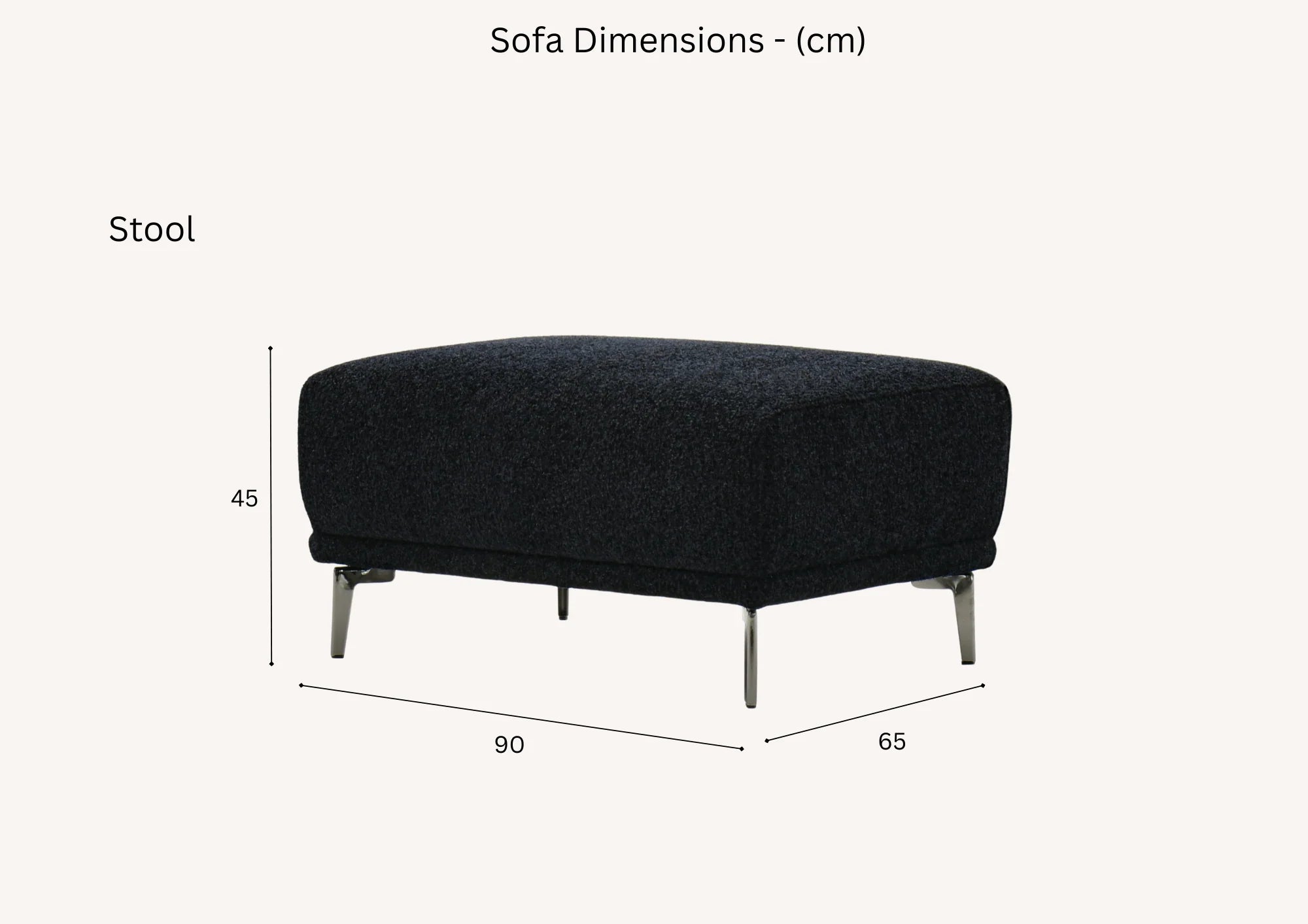 MNS Aluxo Albany Range Sofa in Midnight Black Lux Boucle Fabric - Deep Cushion Comfort