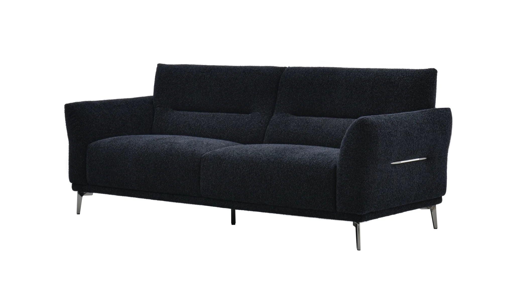 MNS Aluxo Albany Range Sofa in Midnight Black Lux Boucle Fabric - Deep Cushion Comfort