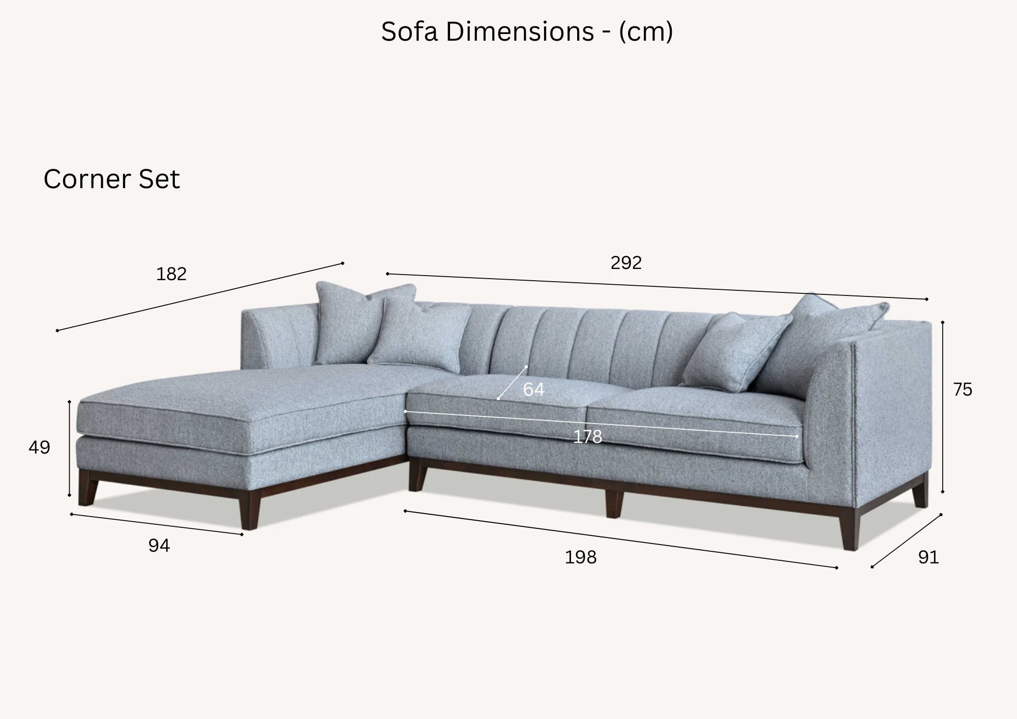 MNS Aluxo Cooper Right or Left Hand Corner Sofa in Dolphin Boucle