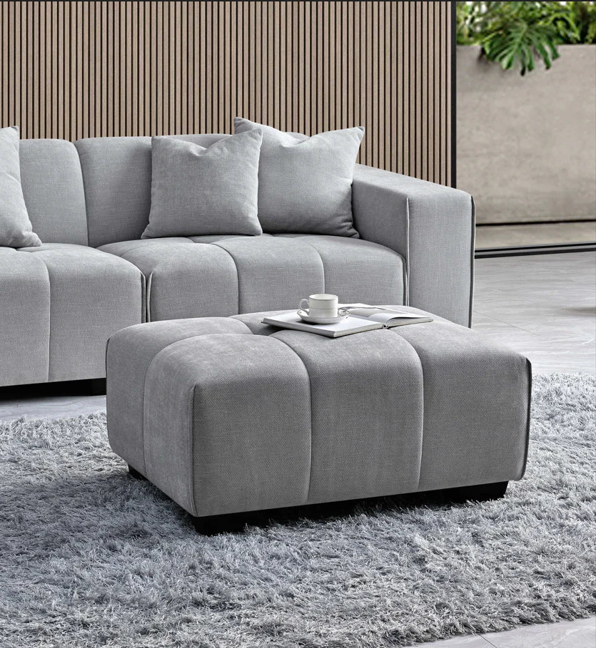 MNS Aluxo Leonard Left or Right Hand Corner Group in Cloudy Grey Boucle