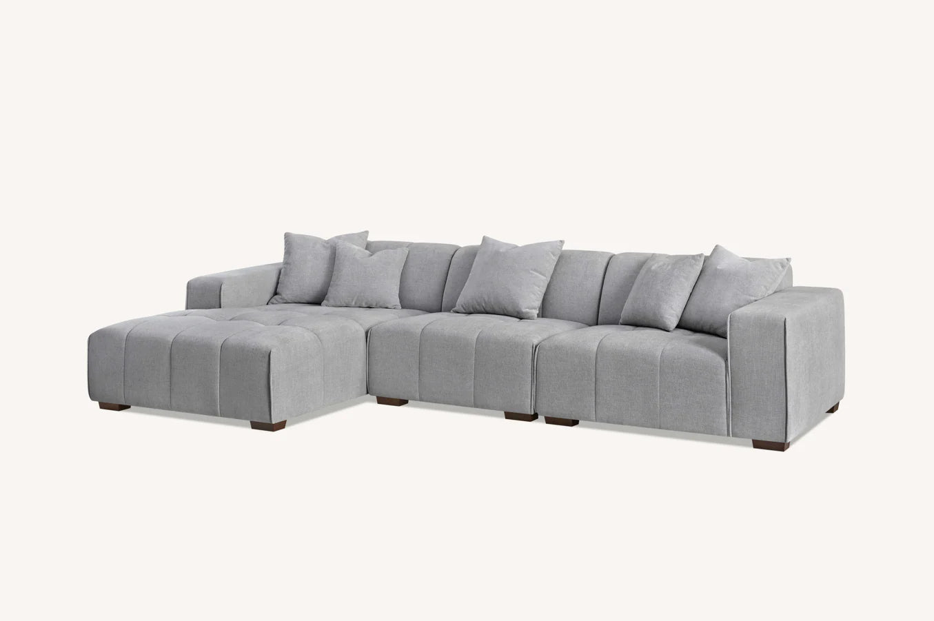 MNS Aluxo Leonard Left or Right Hand Corner Group in Cloudy Grey Boucle