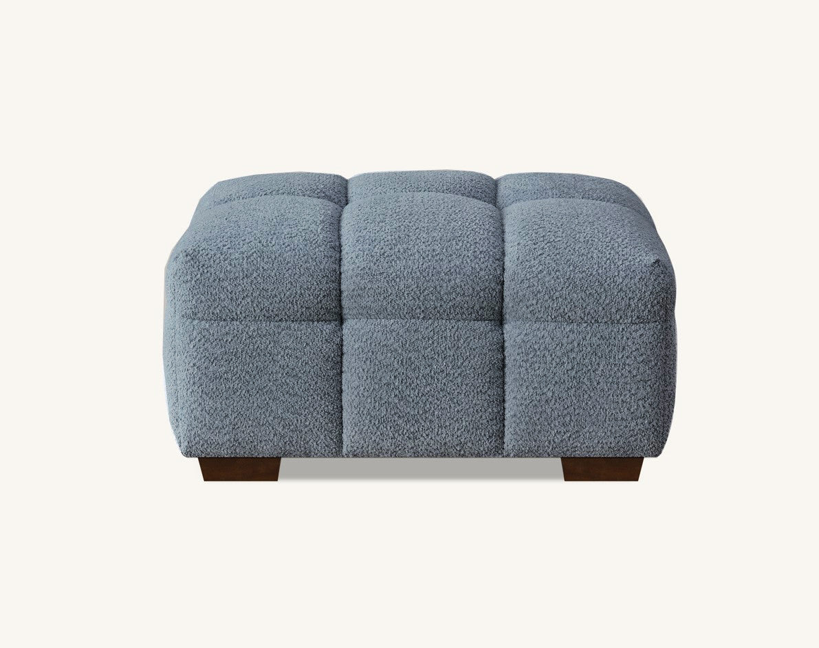 MNS Aluxo Tribeca Corner Sofa in Iron Boucle Fabric With Matching Footstool