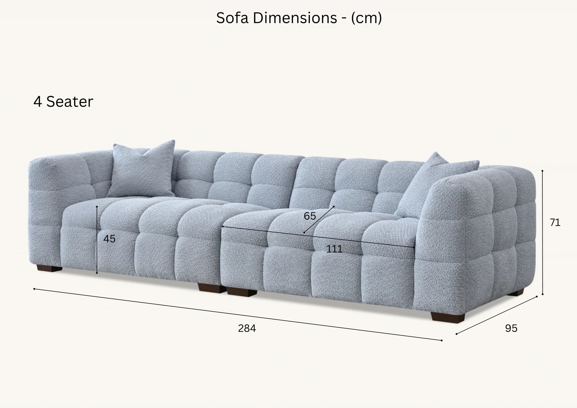 MNS Aluxo Tribeca Sofa Range in Pearl Boucle Fabric