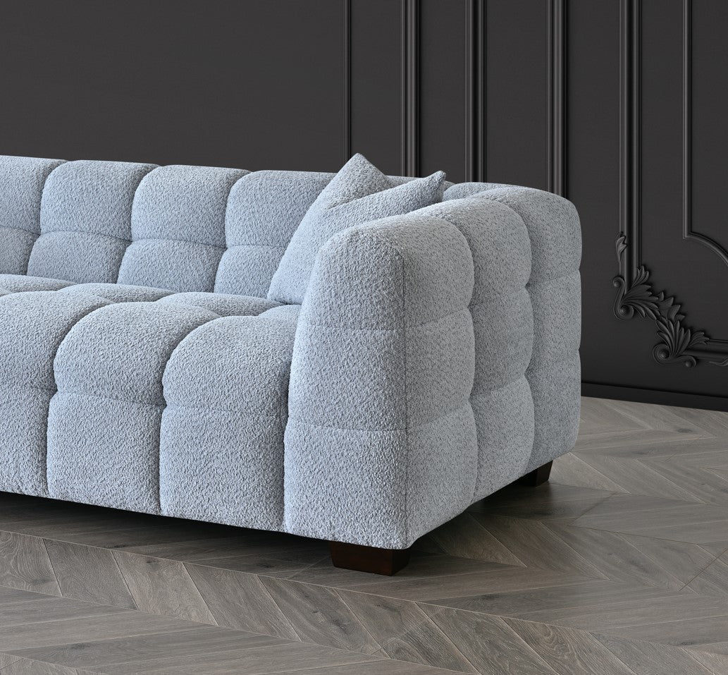 MNS Aluxo Tribeca Sofa Range in Pearl Boucle Fabric