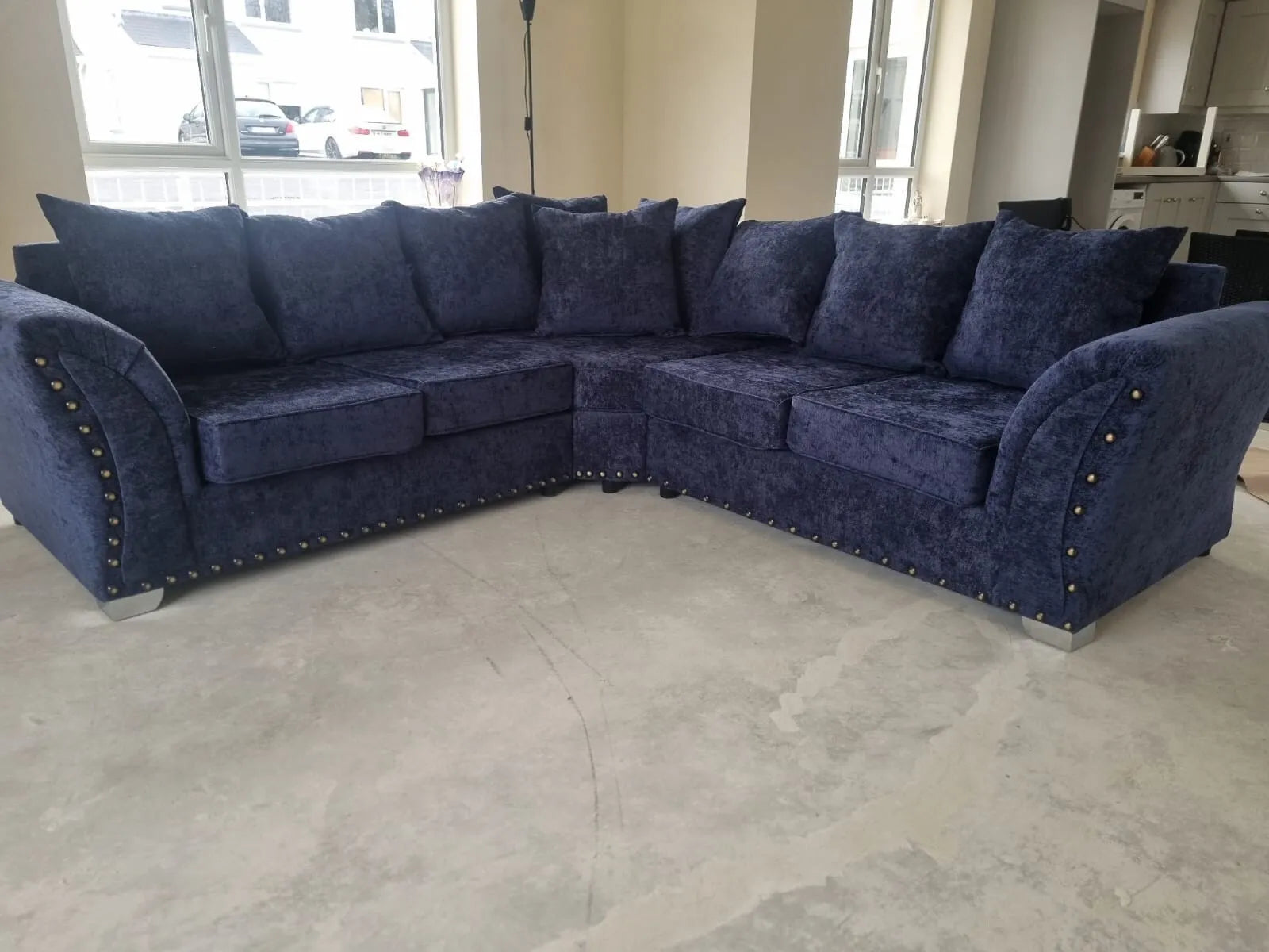 Luxury Cambridge Corner Sofa - Midnight Chenille Fabric Sofa