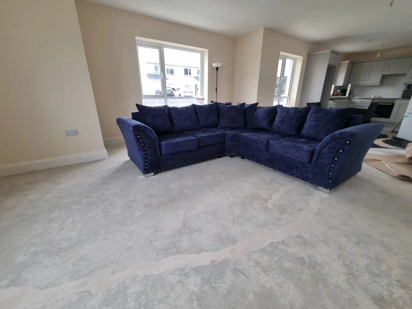 Luxury Cambridge Corner Sofa - Midnight Chenille Fabric Sofa