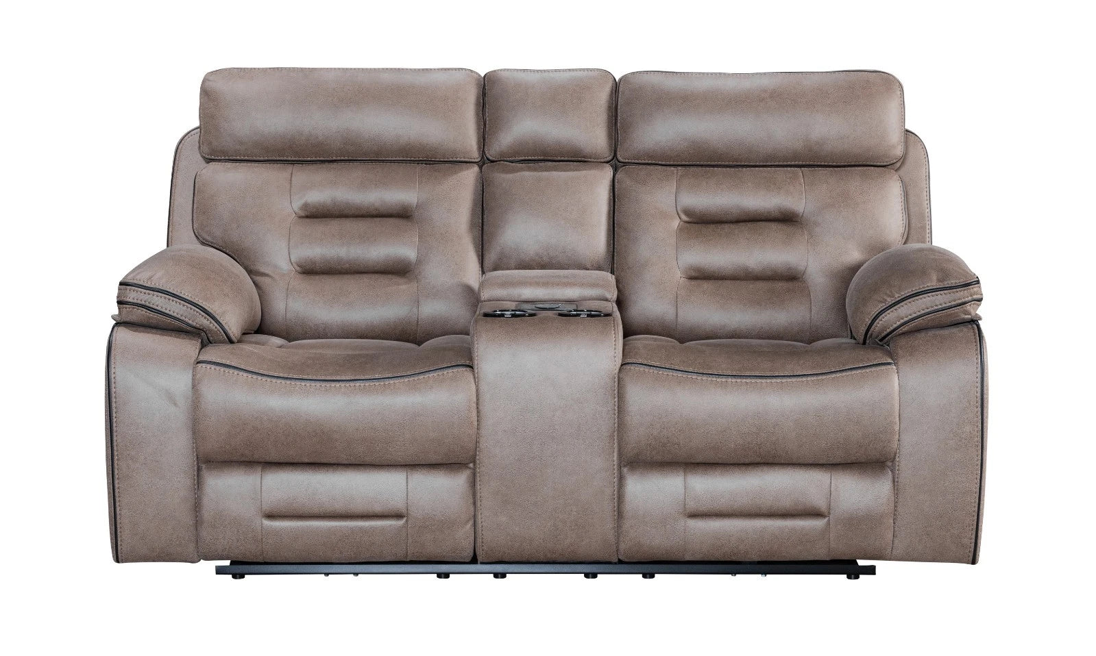 MNS Chelsea Electric Recliner Sofa Brown, Fabric, USB Ports, Hot &C Cupholder