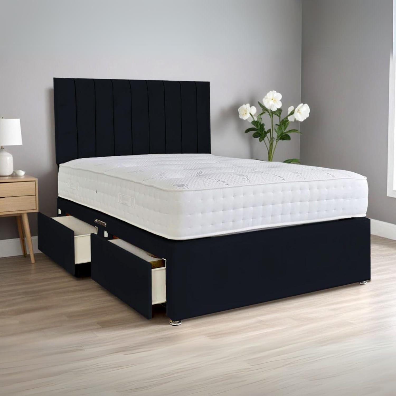 Double Stripe Single Divan Bed