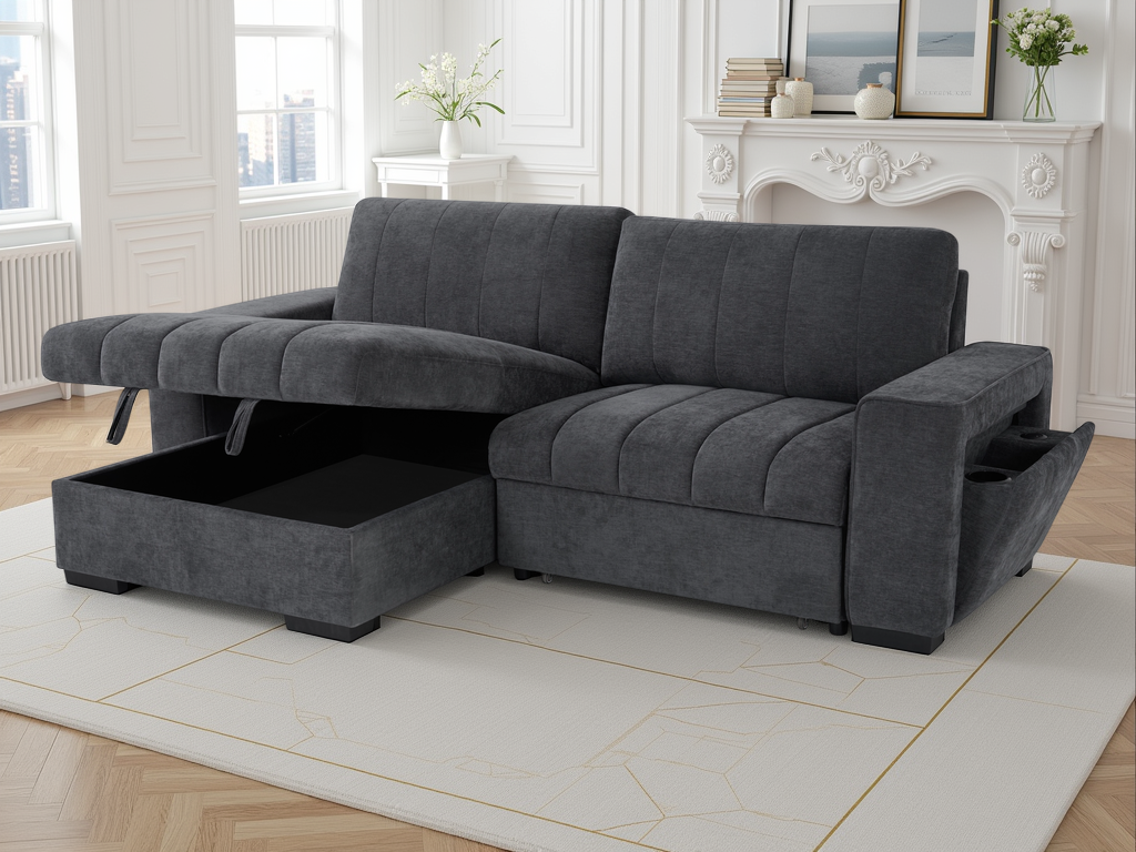 MNS Franklin Sofabed Grey Universal Corner