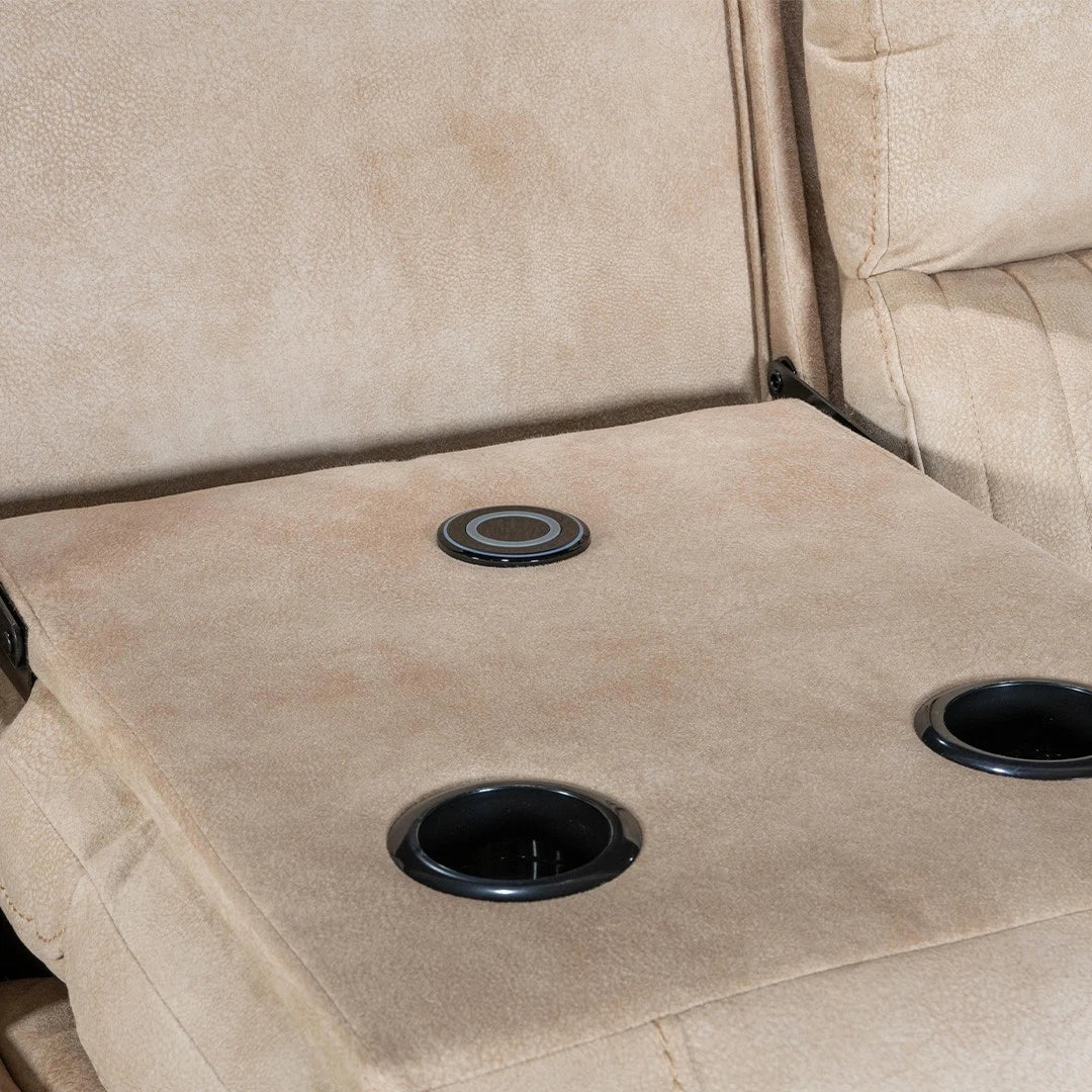 MNS Geneva Pro Fabric Electric Recliner Sofa 3+2+1 Set Wireless/Bluetooth/USB/Led