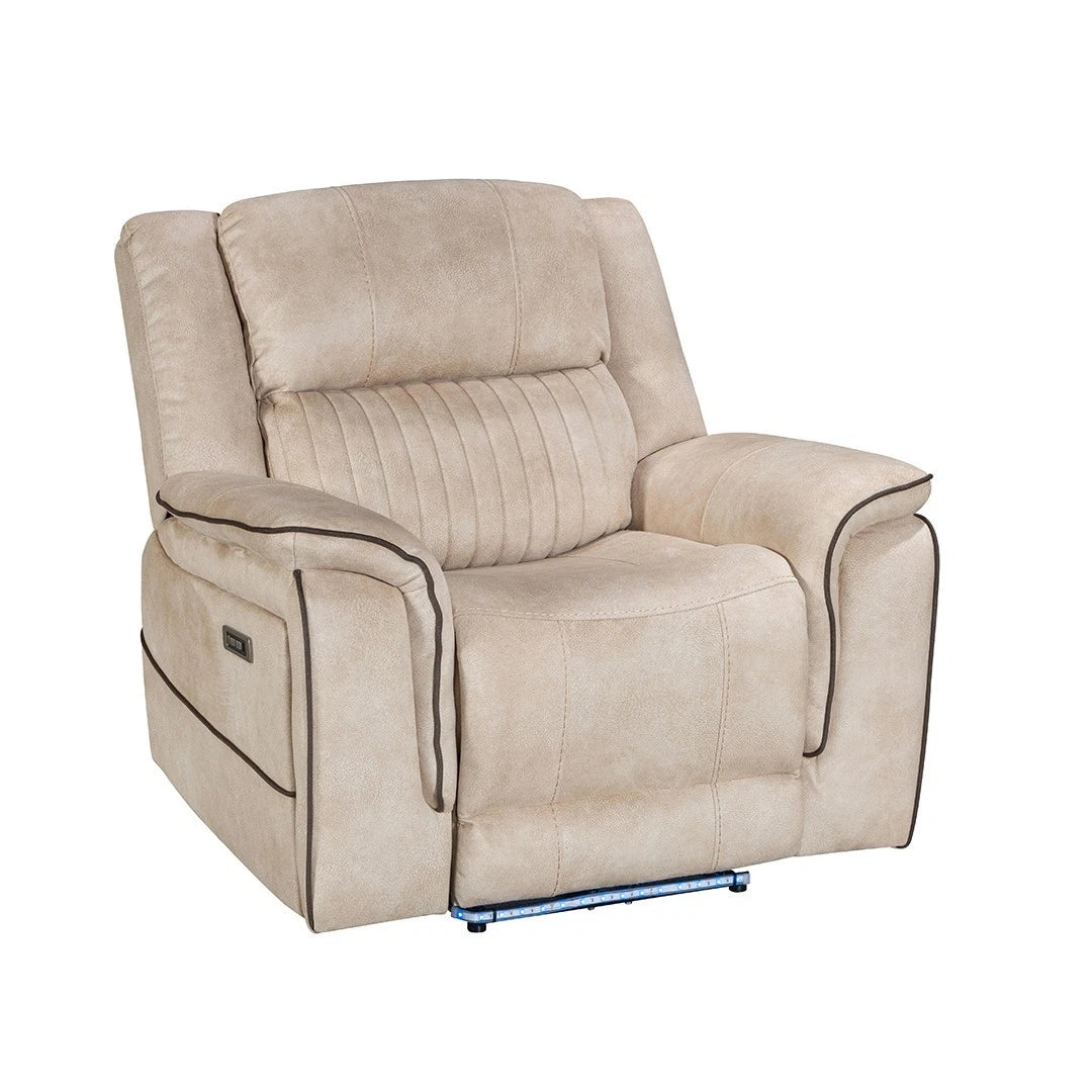 MNS Geneva Pro Fabric Electric Recliner Sofa 3+2+1 Set Wireless, Bluetooth, USB, Led