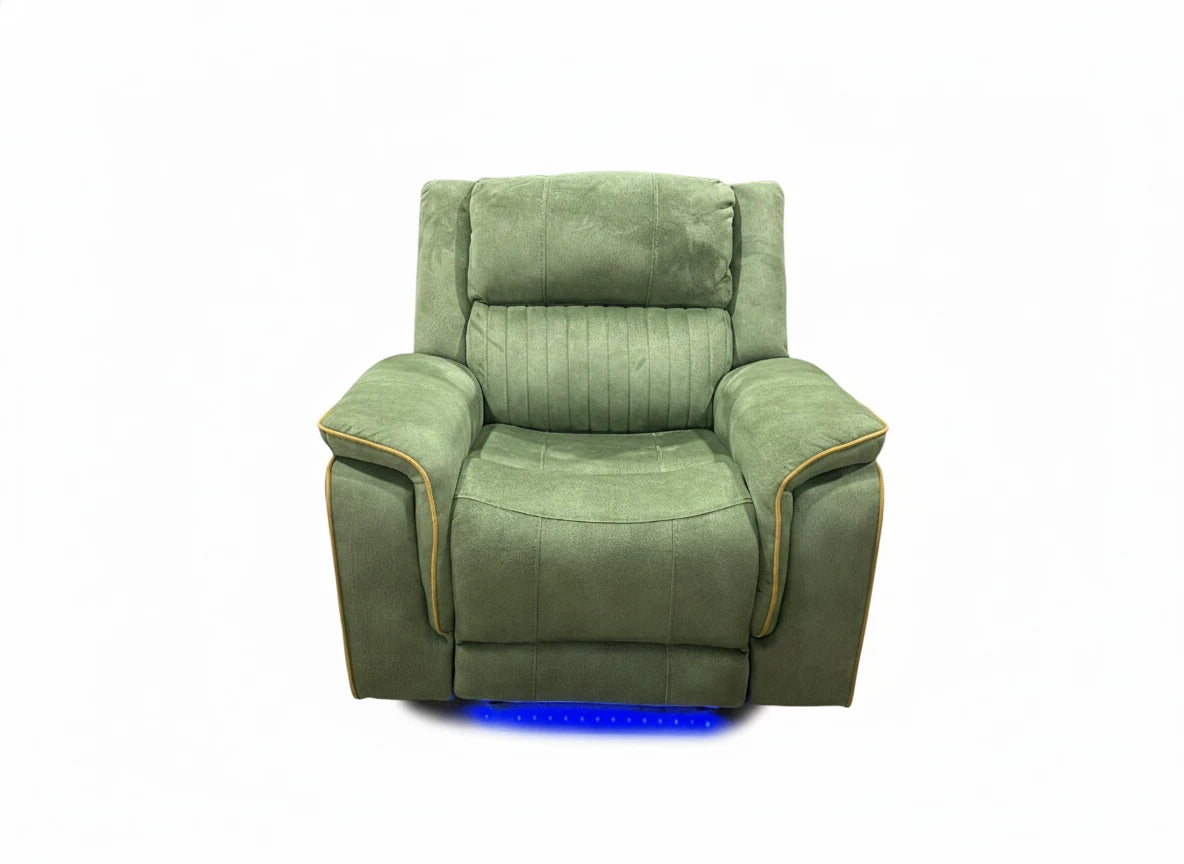 MNS Emerald Green Geneva Pro Fabric Electric Recliner Sofa Set, Corner Sofa 3, 2 Seater and Armchair