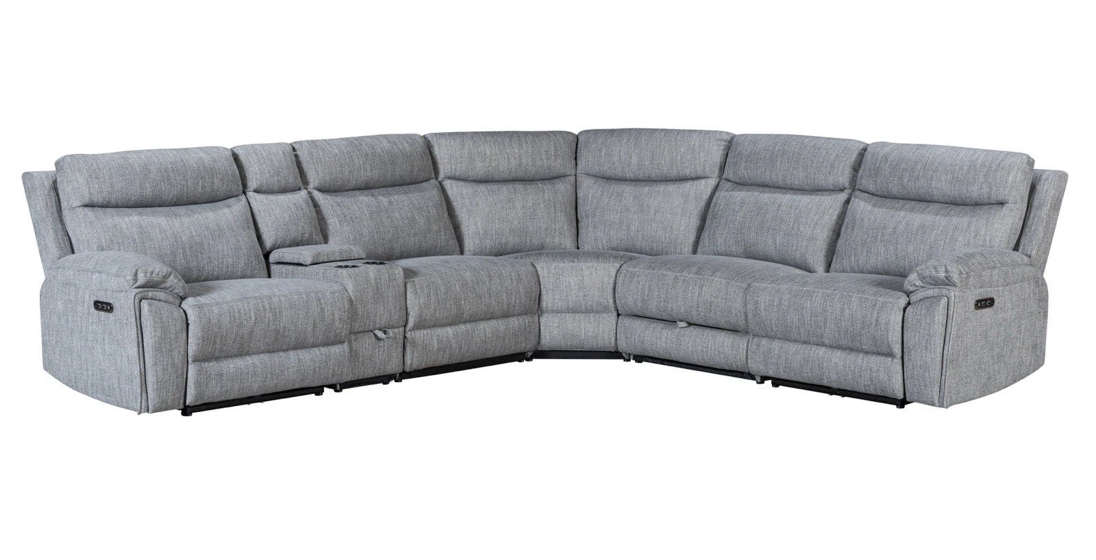 Hercules Electric Recliner Corner Sofa in Grey Colour, lights cupholders