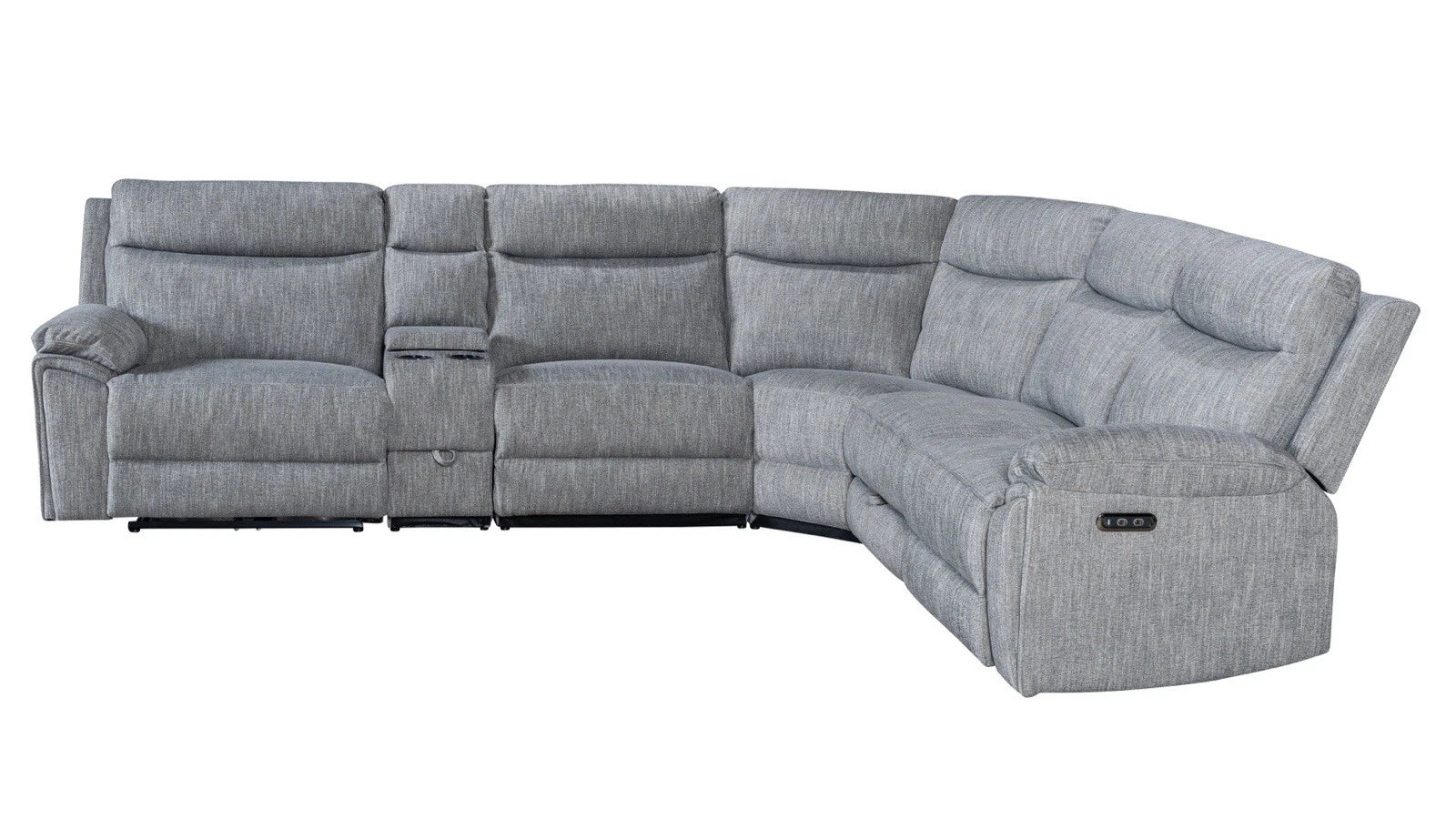 Hercules Electric Recliner Corner Sofa in Grey Colour, lights cupholders
