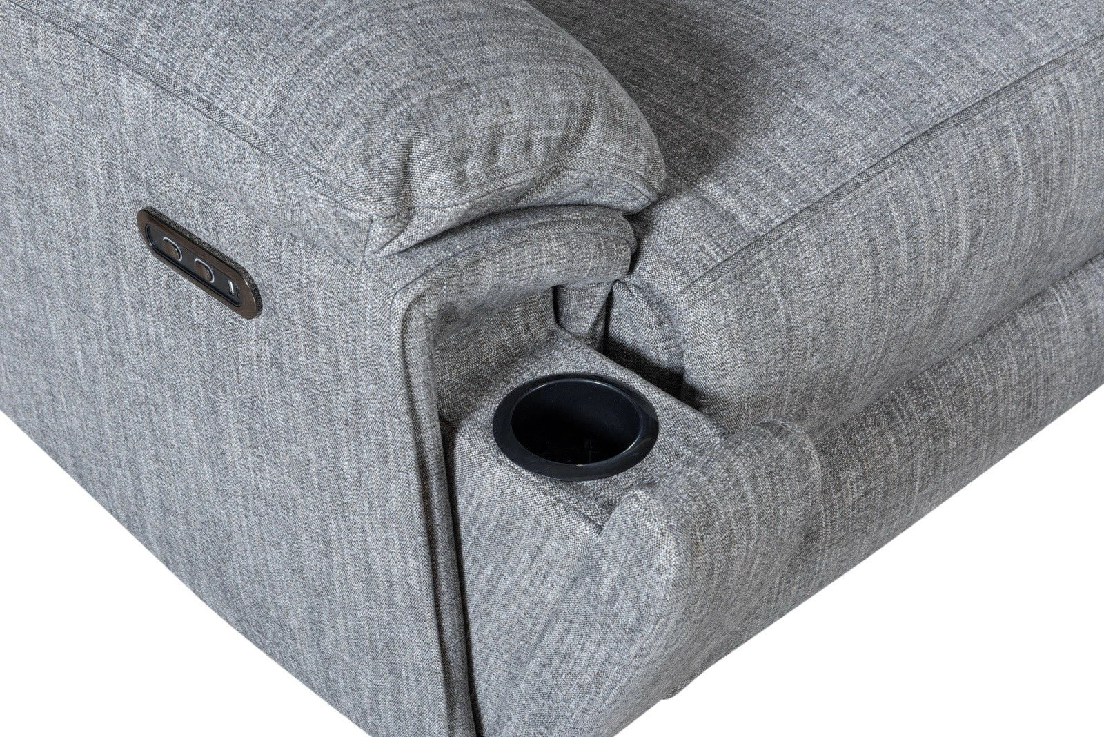 Hercules Express Fabric Electric Recliner Modular Corner Sofa With Cupholders - USB Charging Ports, Storage