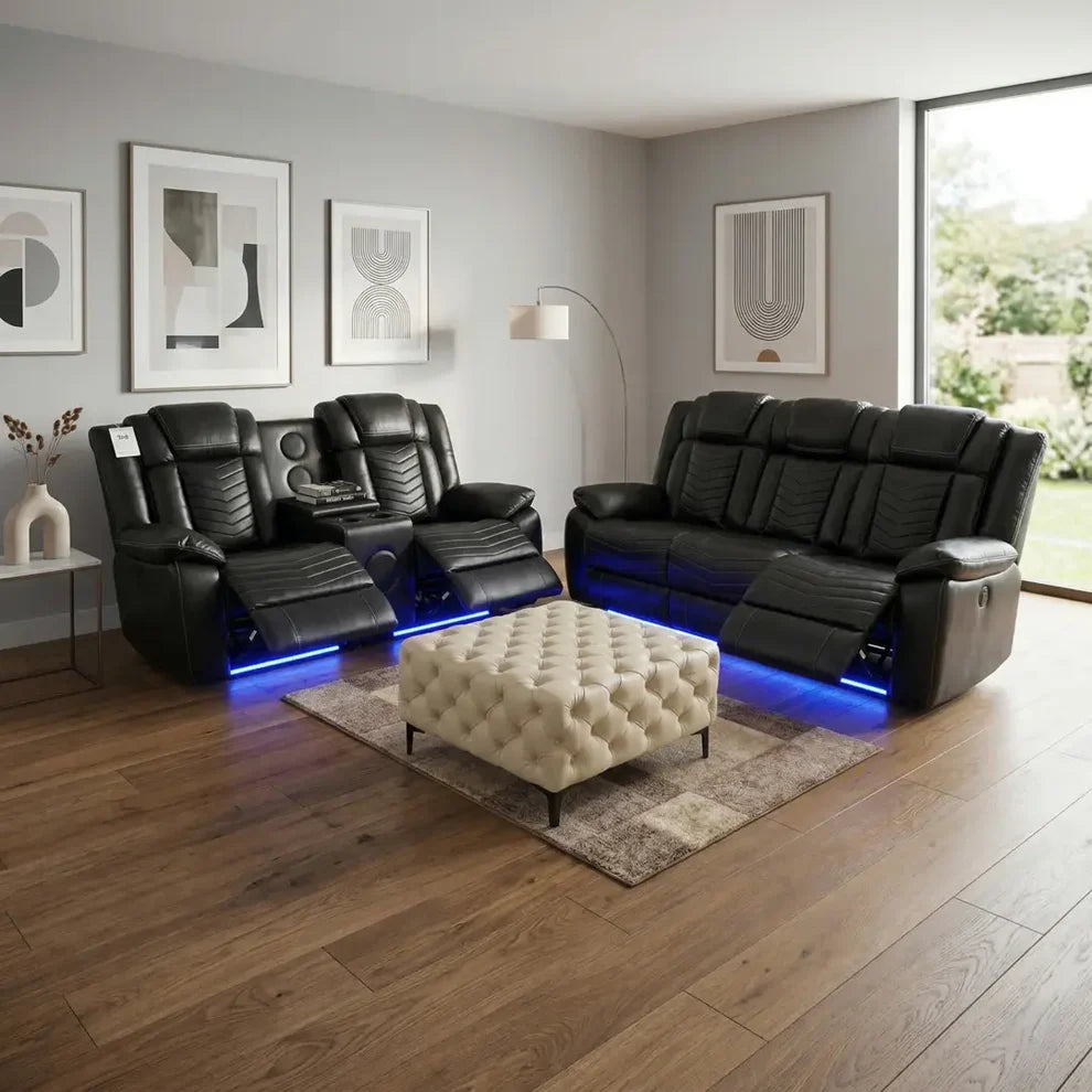MNS Michigan Leather Electric Recliner Sofa, Corner Sofa, 3+2 Seater Sofa
