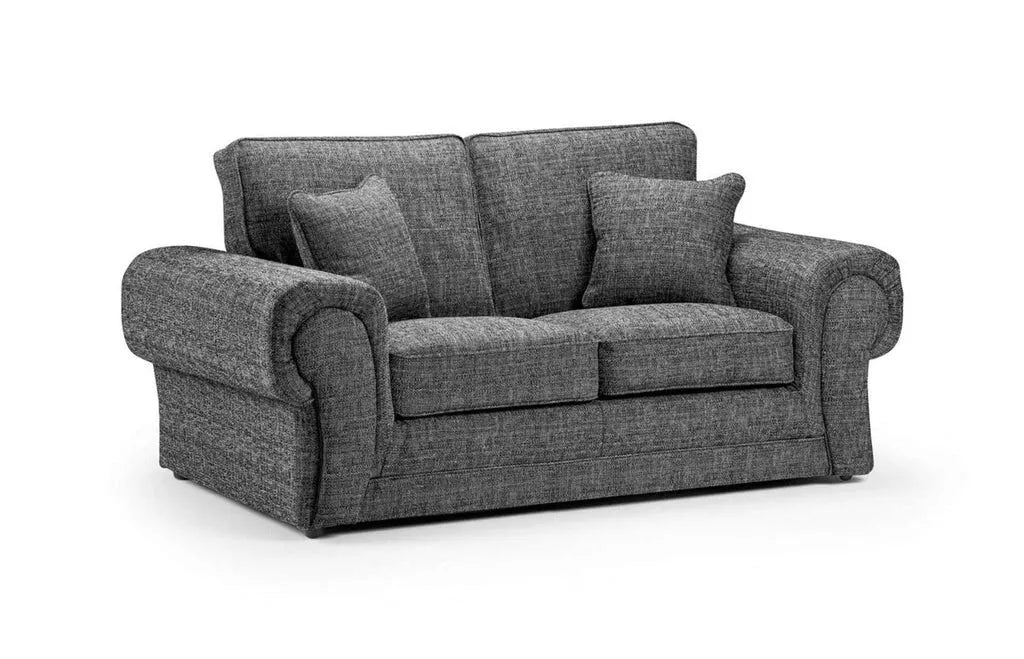 Newton Fabric Comfy Grey Corner Sofa High Back Cushions 3 Seater 2 Seater Armchair
