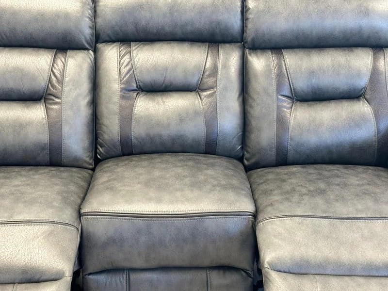 Nova Electric Recliner 3+2 seater Sofa Set With Cupholders - USB Charging Ports - Elephant Grey - 3 and 2 seater - Leather Sofa (3+2 Seater)