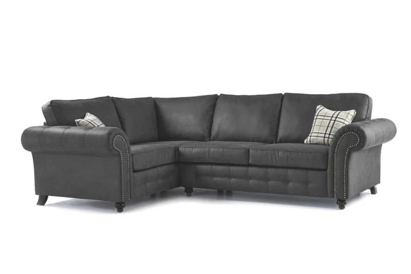 MNS Oakland Brown Faux Leather Large Corner Sofa Set