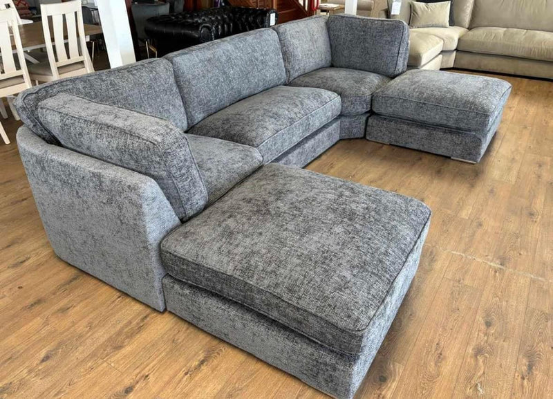 Bishop Fullback Corner U Shape Sofa Chenille Fabric Sofa