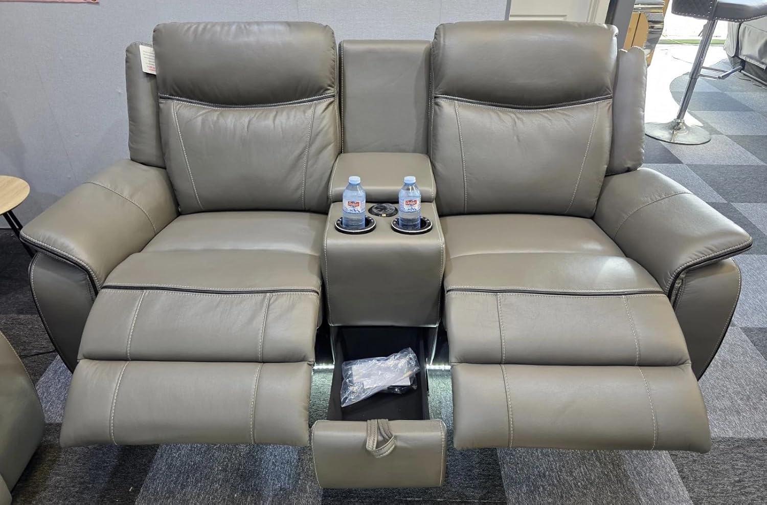 MNS Pradaa Leather Electric Recliner Sofa Set With Cupholders – 3+2 Seater Sofa Set