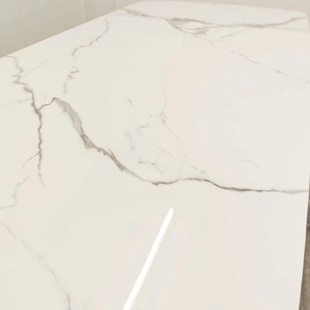 MNS Orion Gold 1.8 Dining Table with Polar White Sintered Stone Top