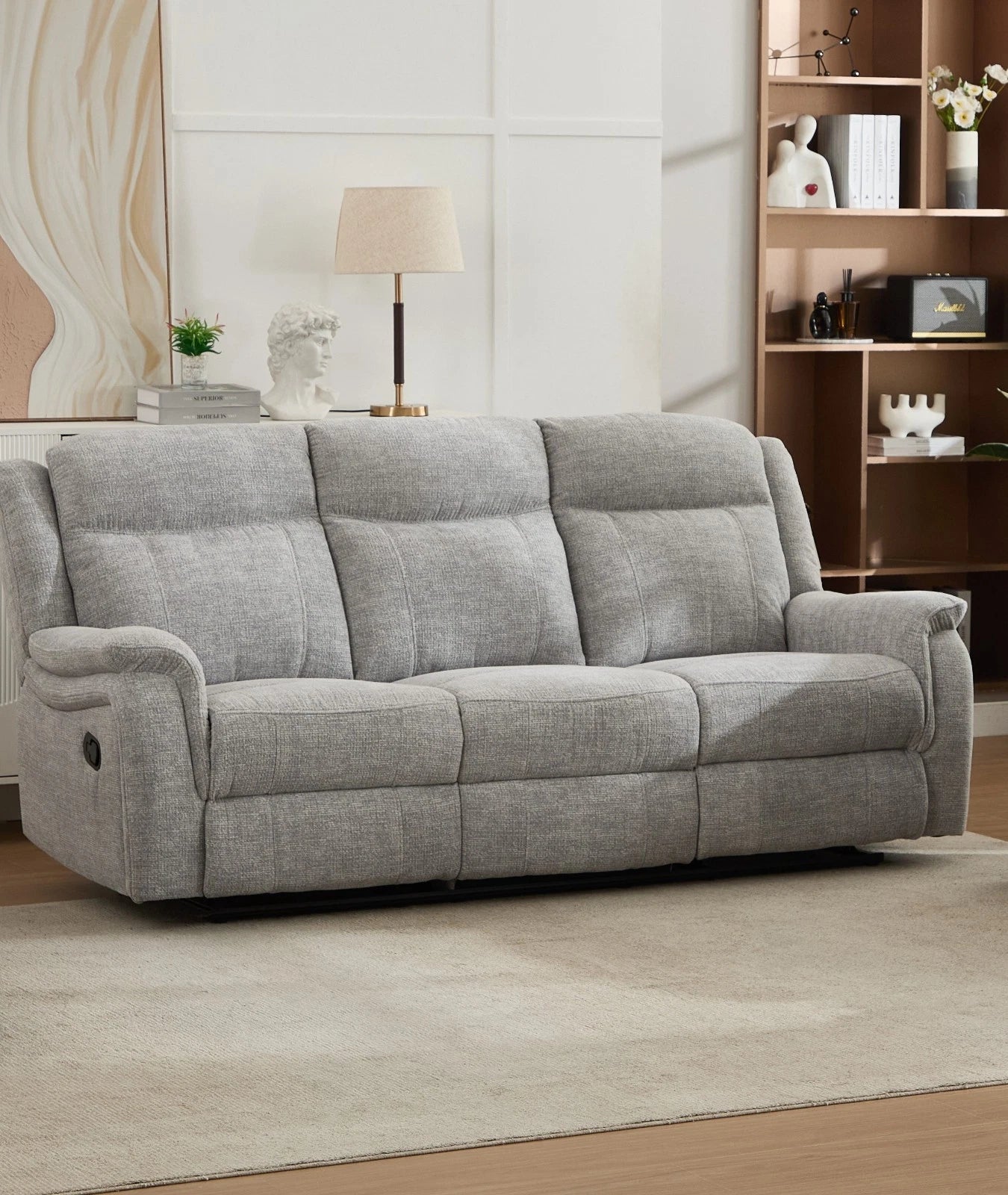 MNS Siyara Fabric Recliner Sofa Set 3+2 Seater - 3 and 2 Seater Manual Recliner Sofa