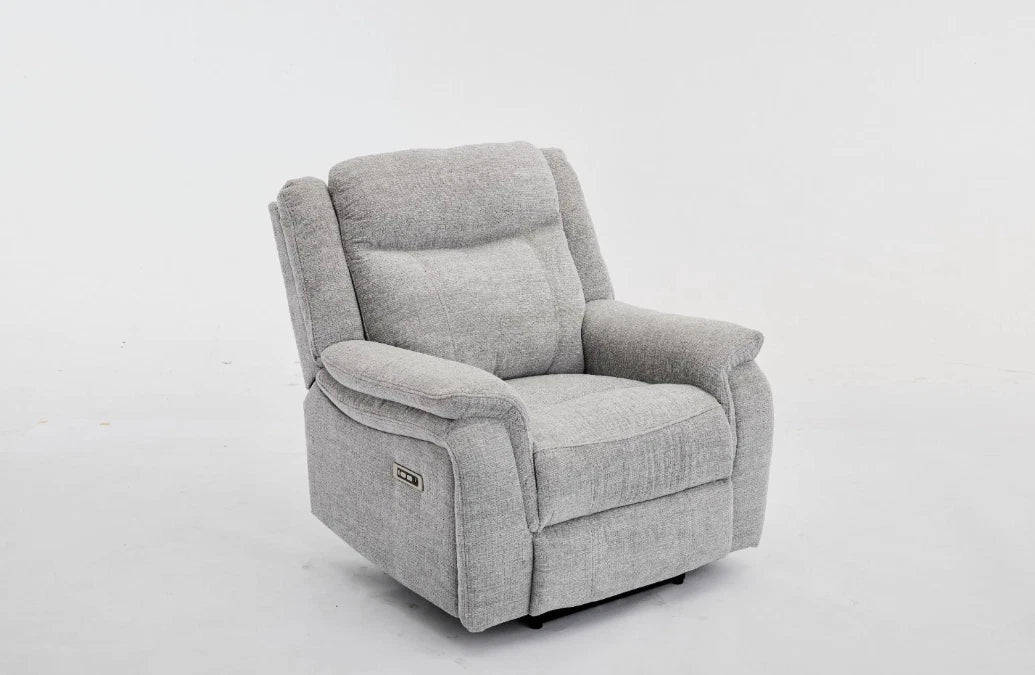 MNS Siyara Fabric Electric Recliners Arm Chair Beige & Grey ,USB Ports, Type C Ports