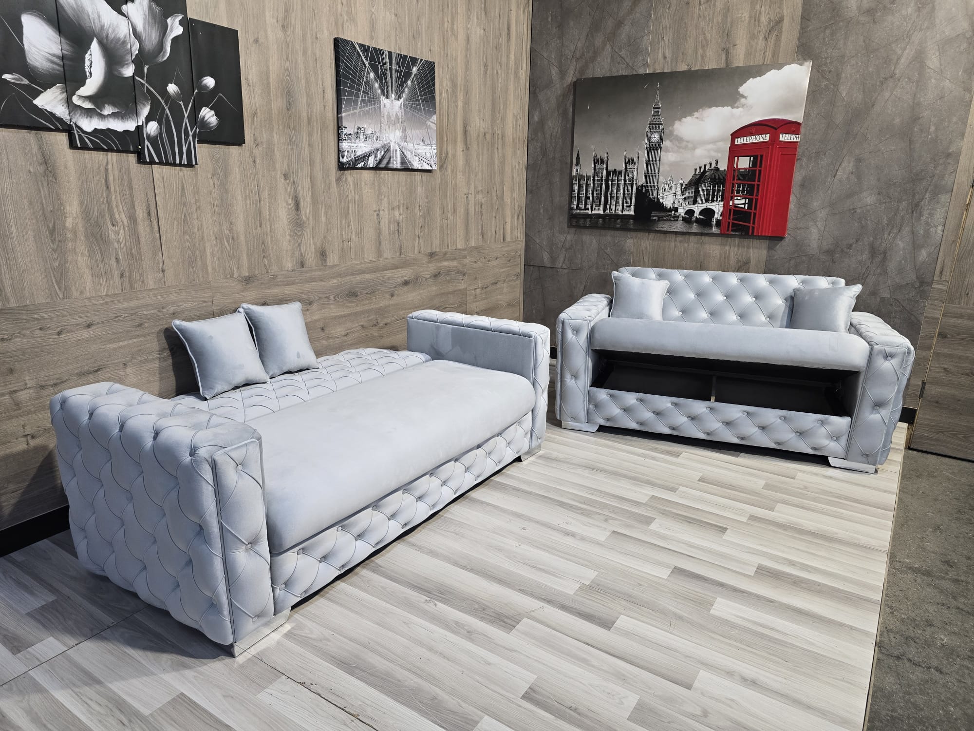 TURKISH STYLE CHESTERFIELD SOFA BED WITH STORAGE CHESTERFIELD ARMS