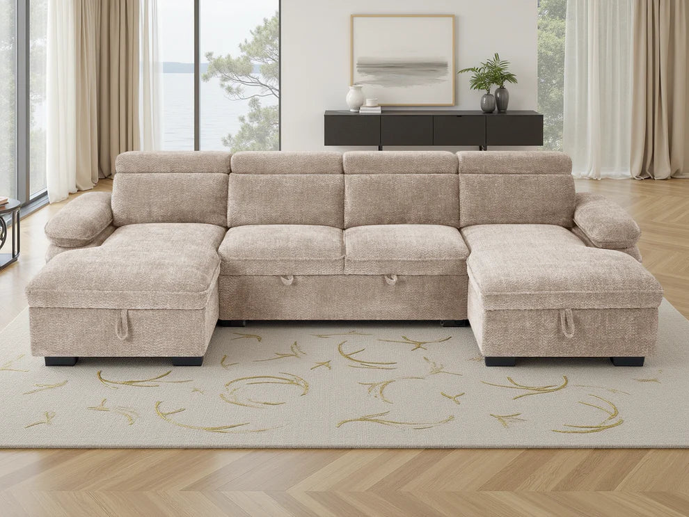 MNS Hudson Sofabed Blue U Shape Corner