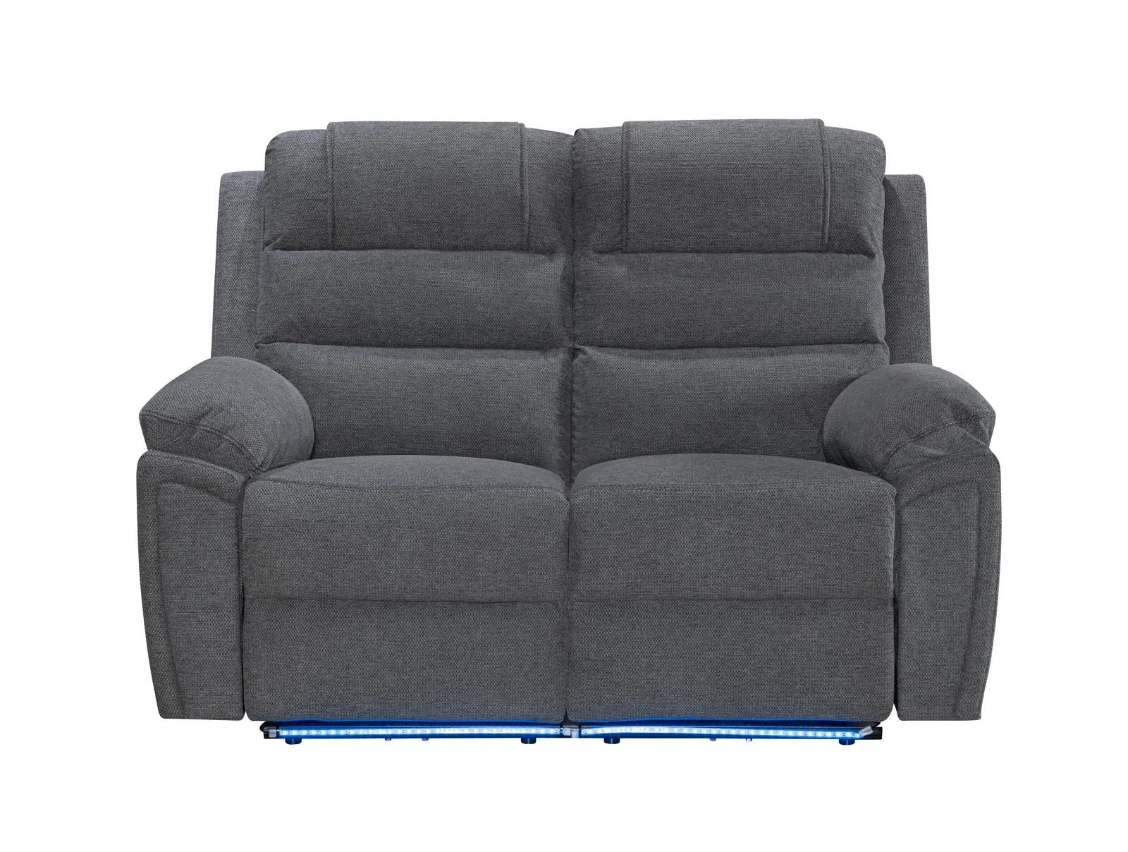 MNS Venice Fabric Electric Recliner 2 Seater Sofa Grey-2 Seater Fabric Sofa