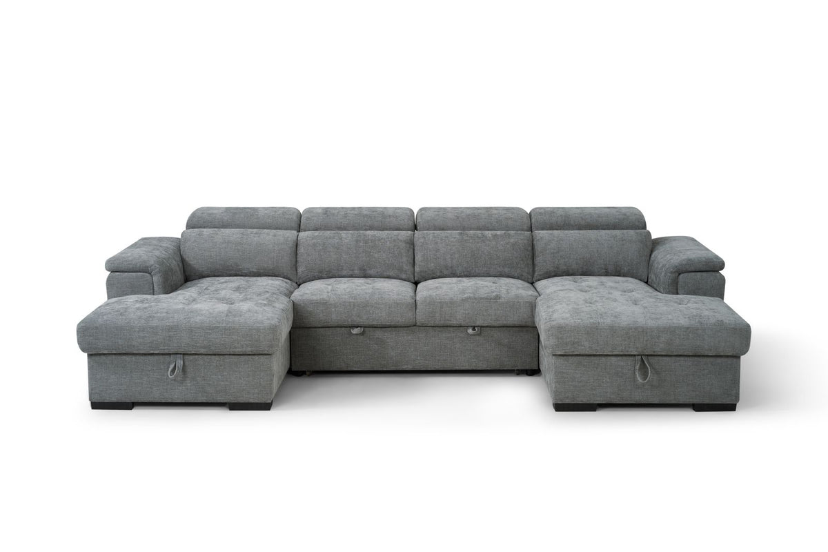 MNS Alaya Sofabed Grey U Shape Corner