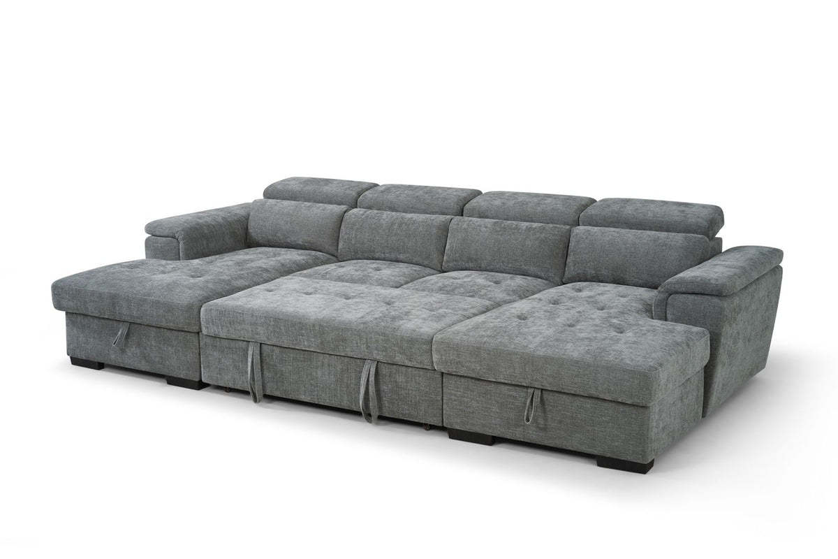 MNS Alaya Sofabed Grey U Shape Corner