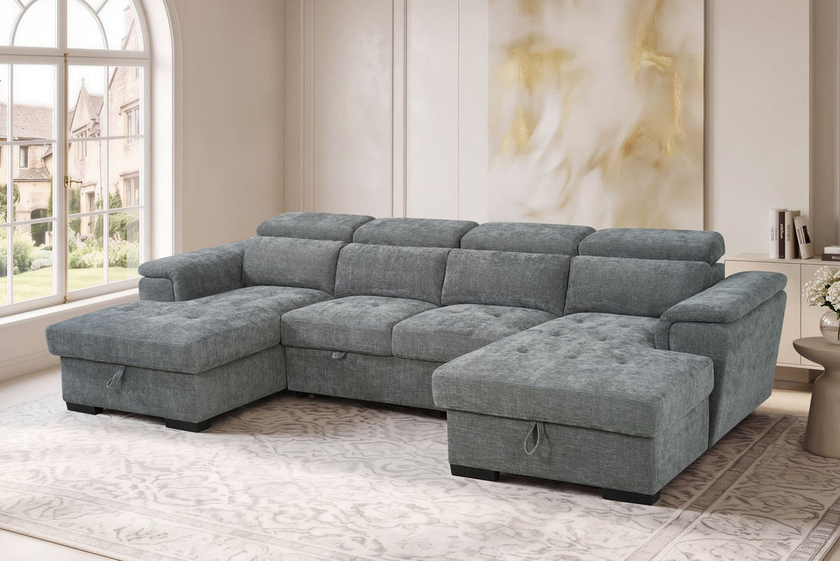 MNS Alaya Sofabed Grey U Shape Corner