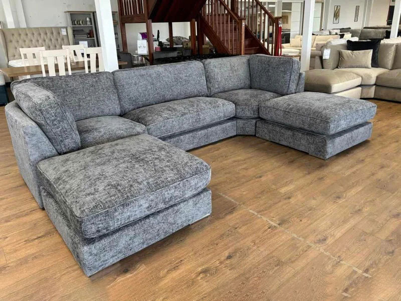 Bishop Fullback Corner U Shape Sofa Chenille Fabric Sofa