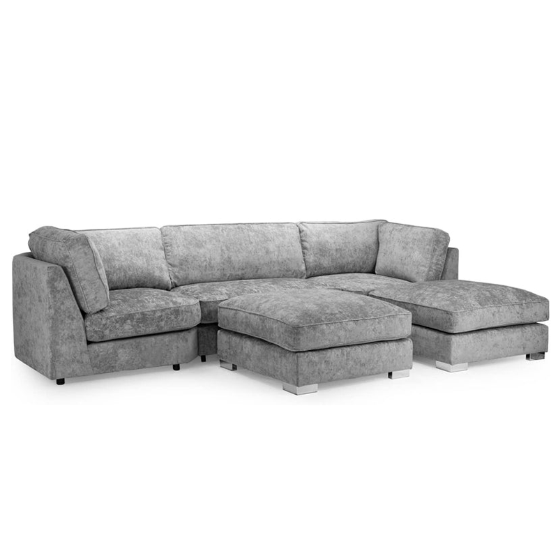 Bishop Fullback Corner U Shape Sofa Chenille Fabric Sofa