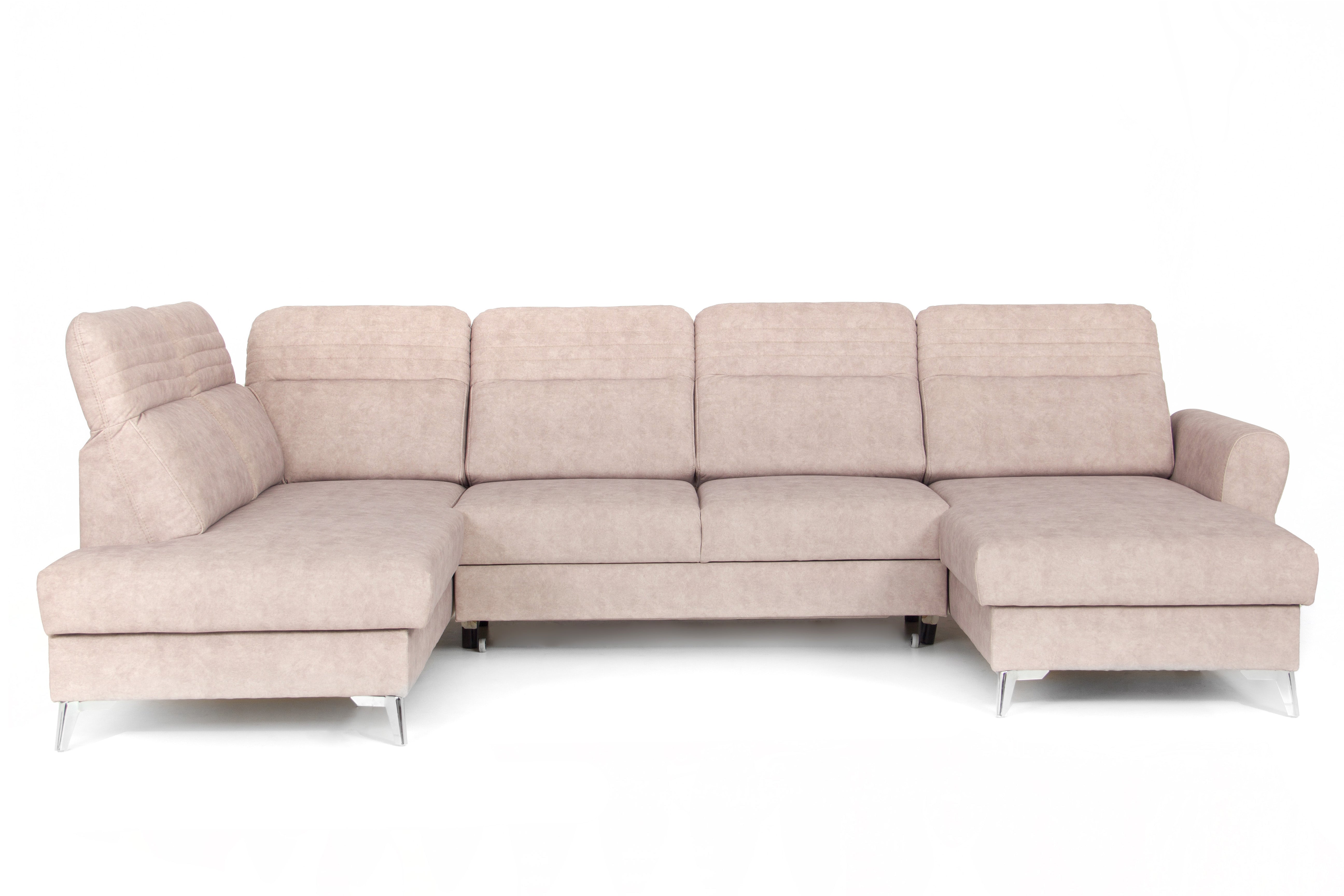 Calabria I U Shape Corner Left Hand Sofa Bed with Storage Chill Me Velvet Fabric - 6 Seats