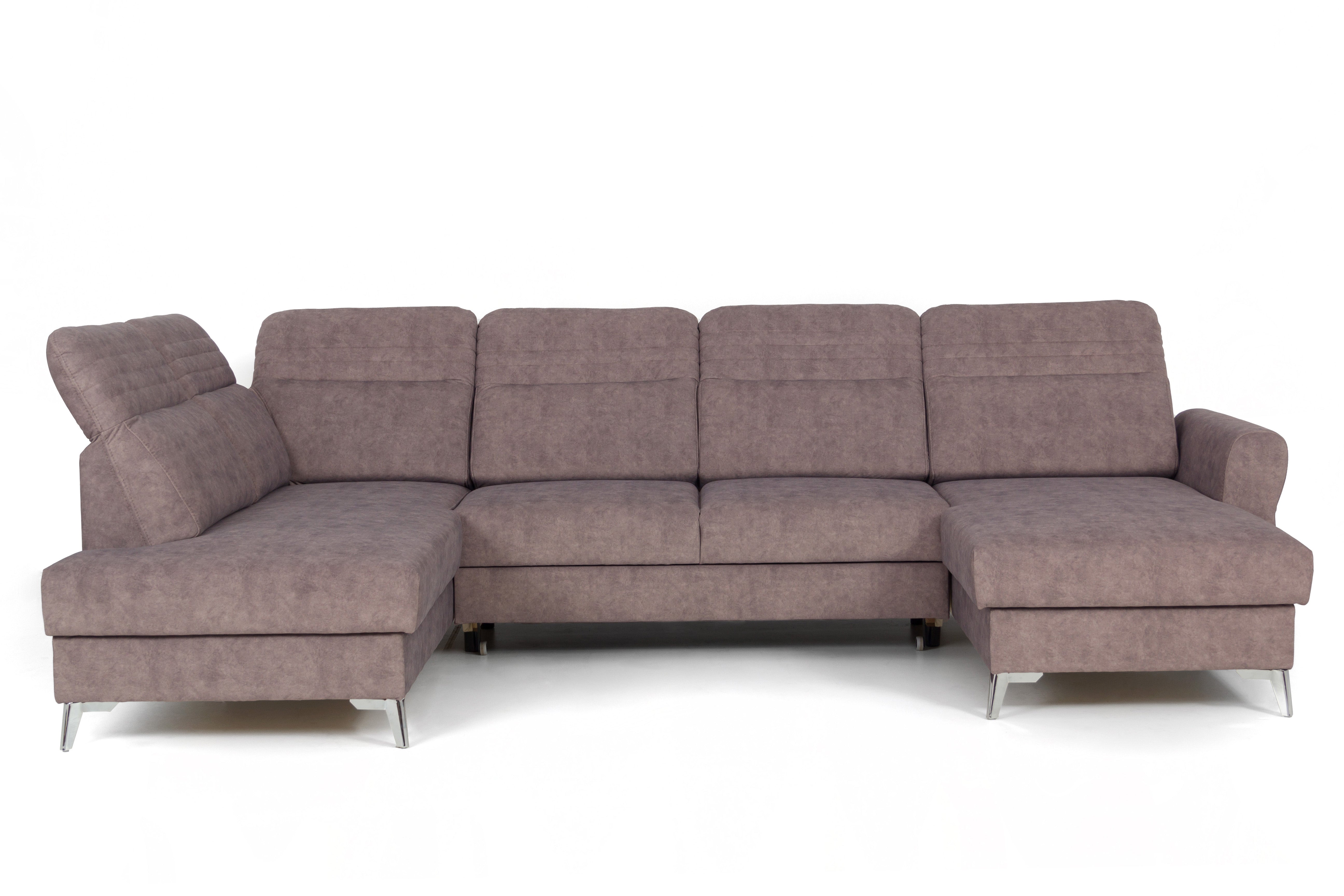 Calabria I U Shape Corner Left Hand Sofa Bed with Storage Chill Me Velvet Fabric - 6 Seats