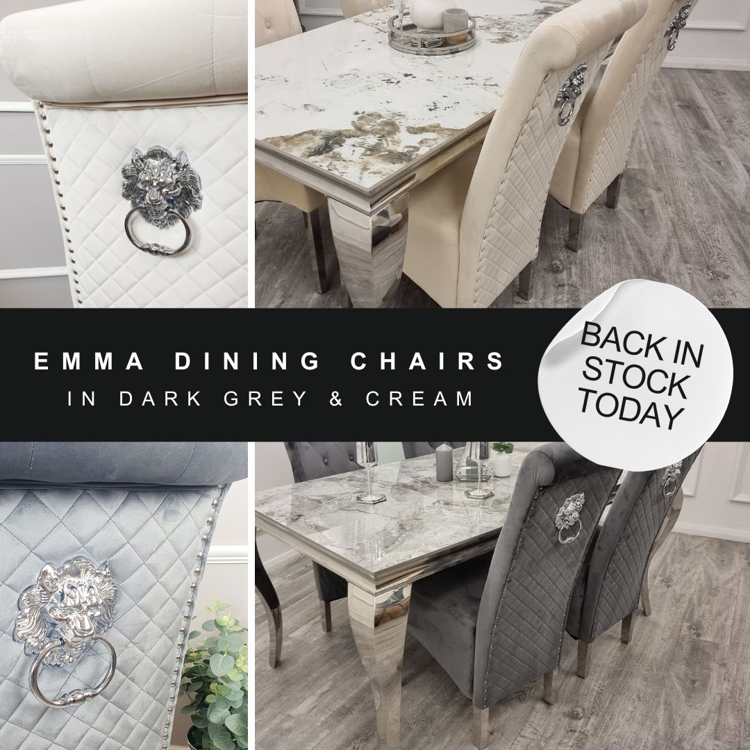 Emma Chair in Black & Dark Grey/Marble dining sets