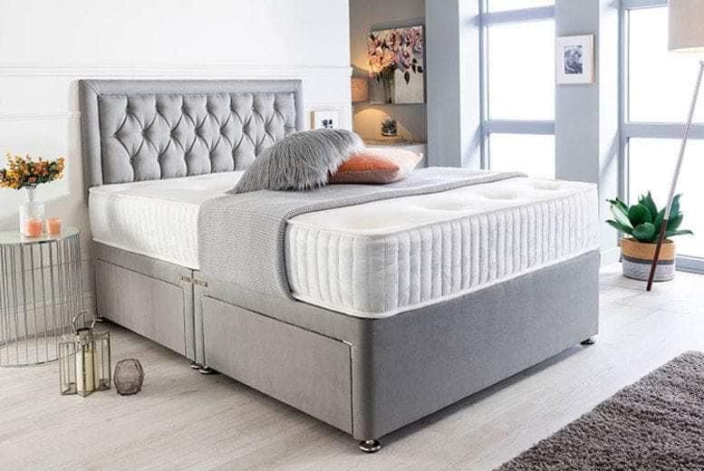 MNS Divan Bed Set With Super Orttopedic Mattress - 30" Headboard