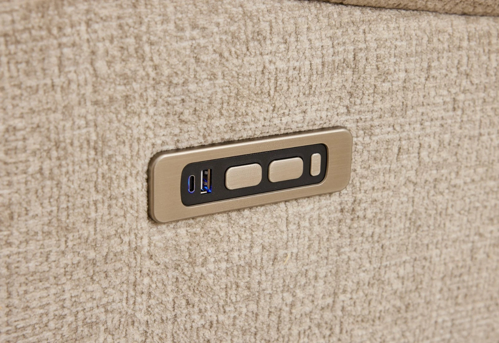 MNS Siyara Fabric Electric Recliner 3+2 Sofa With Bluetooth, USB, Cooling, Cupholder, Wireless Charging