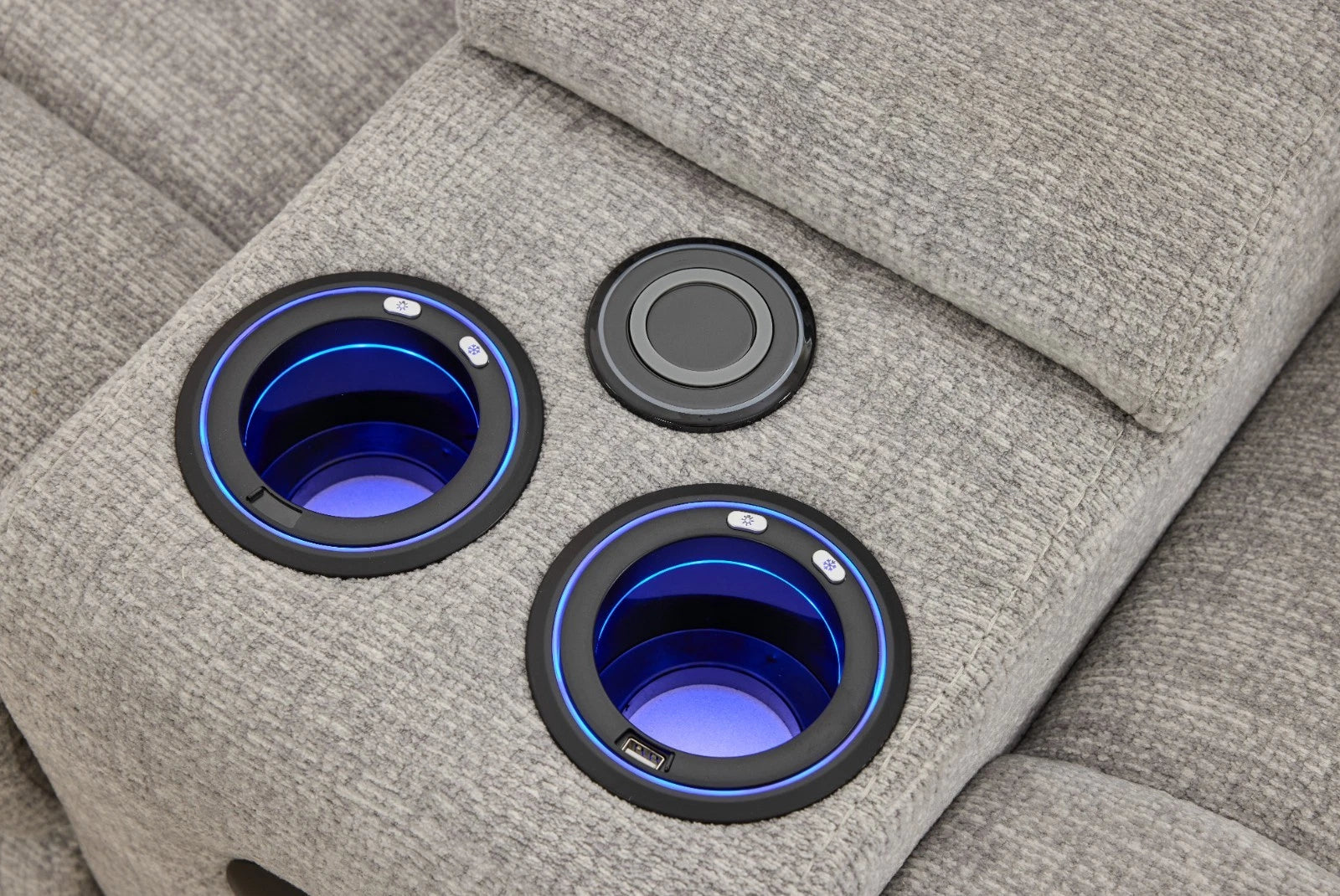 MNS Siyara Fabric Electric Recliner 3+2 Sofa With Bluetooth, USB, Cooling, Cupholder, Wireless Charging