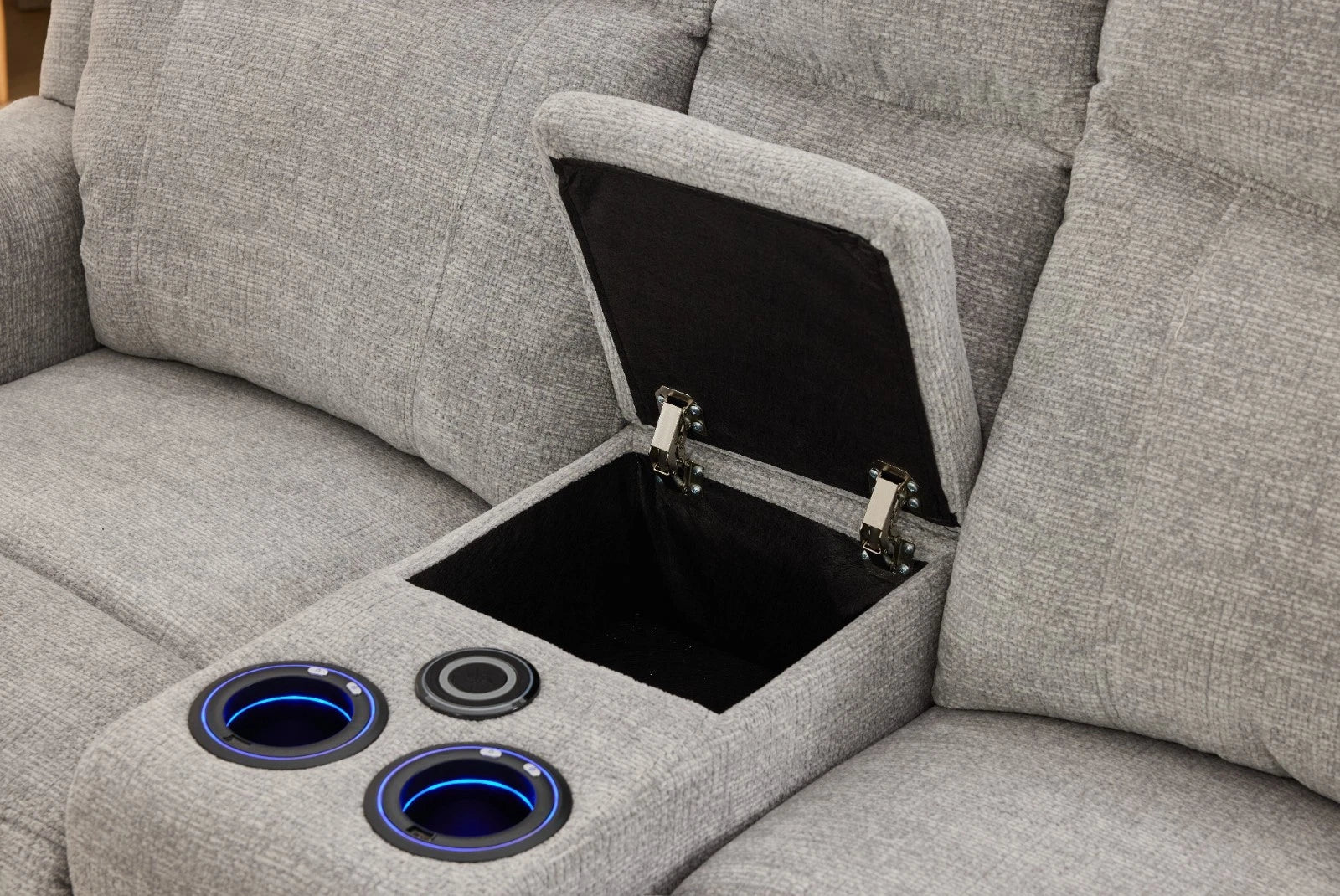 MNS Siyara Fabric Electric Recliner 3+2 Sofa With Bluetooth, USB, Cooling, Cupholder, Wireless Charging