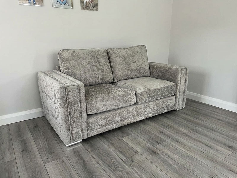 Alaska Truffle Fabric 5 Seater Corner Sofa Fullback Woven Fabric - Footstool