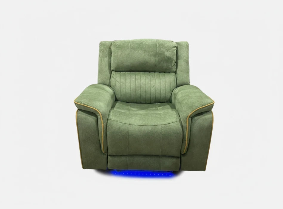 MNS Geneva Pro Fabric Electric Recliner Sofa 1 Seater ,USB, LED Lights