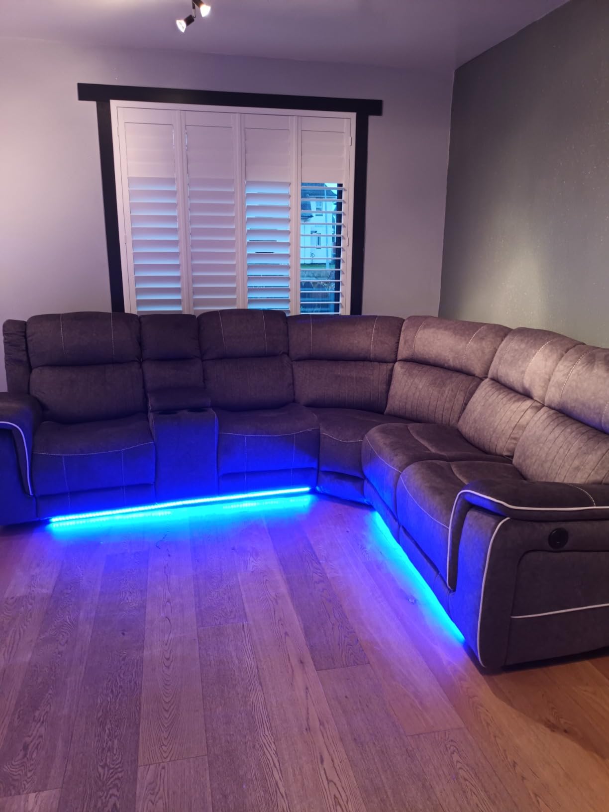 Hannah Electric Corner Sofa Micro Fibre Fabric (270cm x 230cm)Electric Couch/Corner Fabric